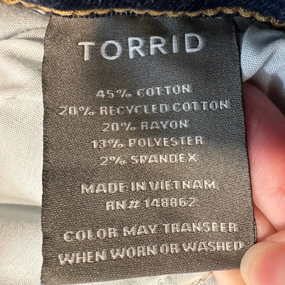 Torrid Jeans Women Blue Weekend Wide Leg Crop Super Soft Drawstring Size 2 18W